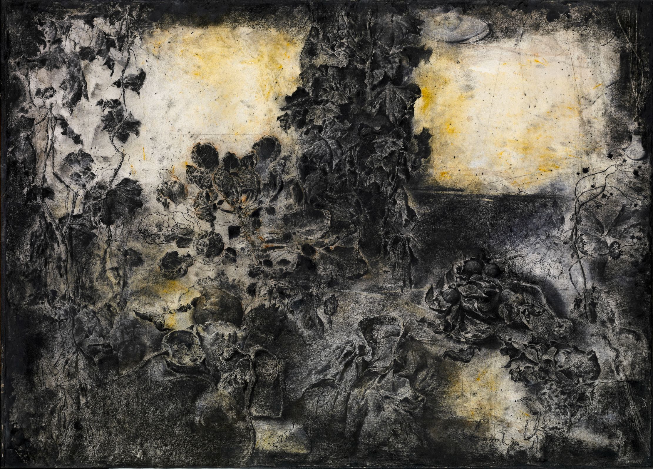 Liang Zhaoxi │ LC-67 │ Charcoal, pastel, watercolor on paper │ 116 x 162 cm｜1997｜Collection of Yu-Hsiu Museum of Art
