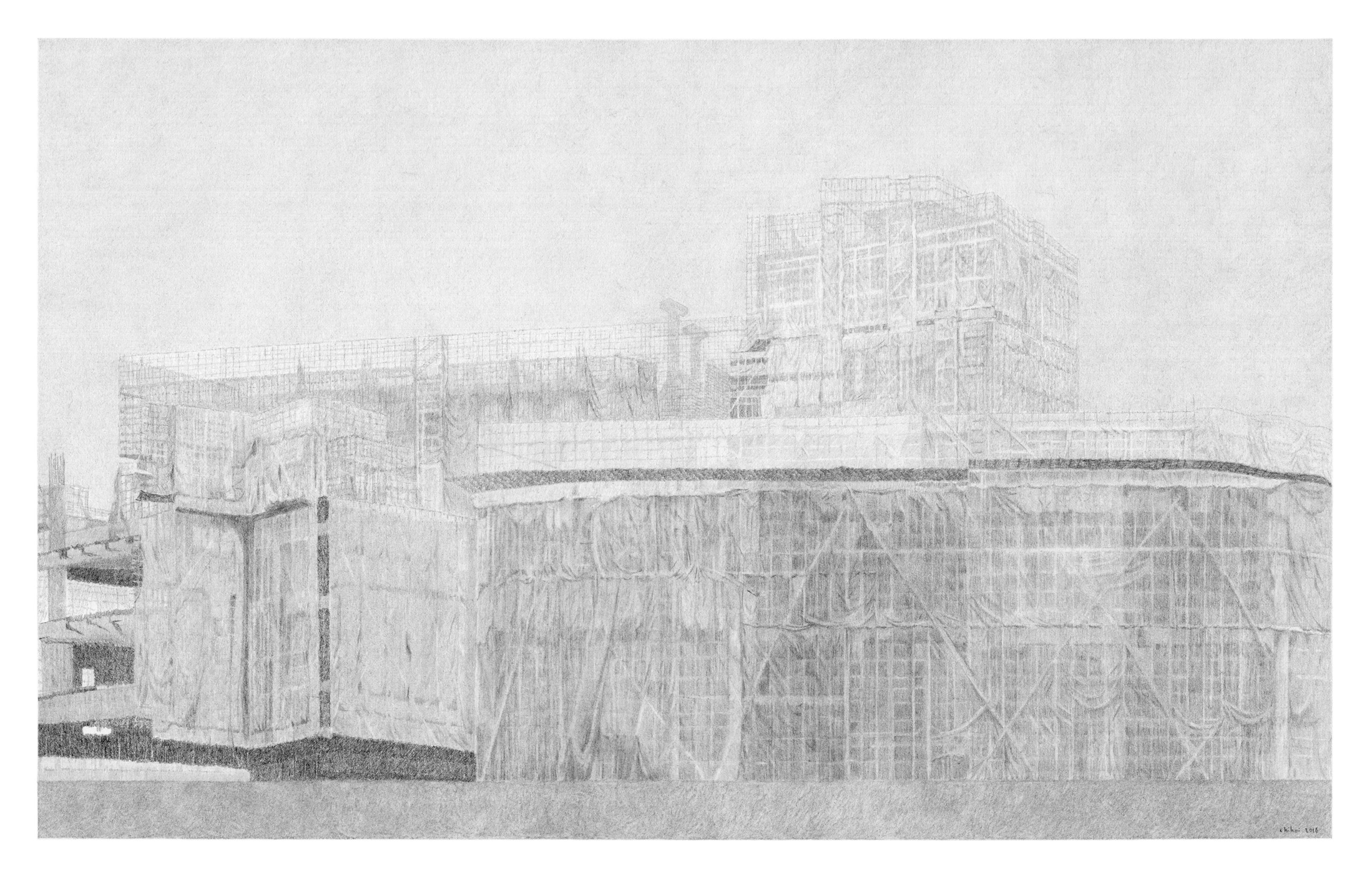 Chihoi│New World Center 2│2016｜35 x 55 cm｜pencil on paper